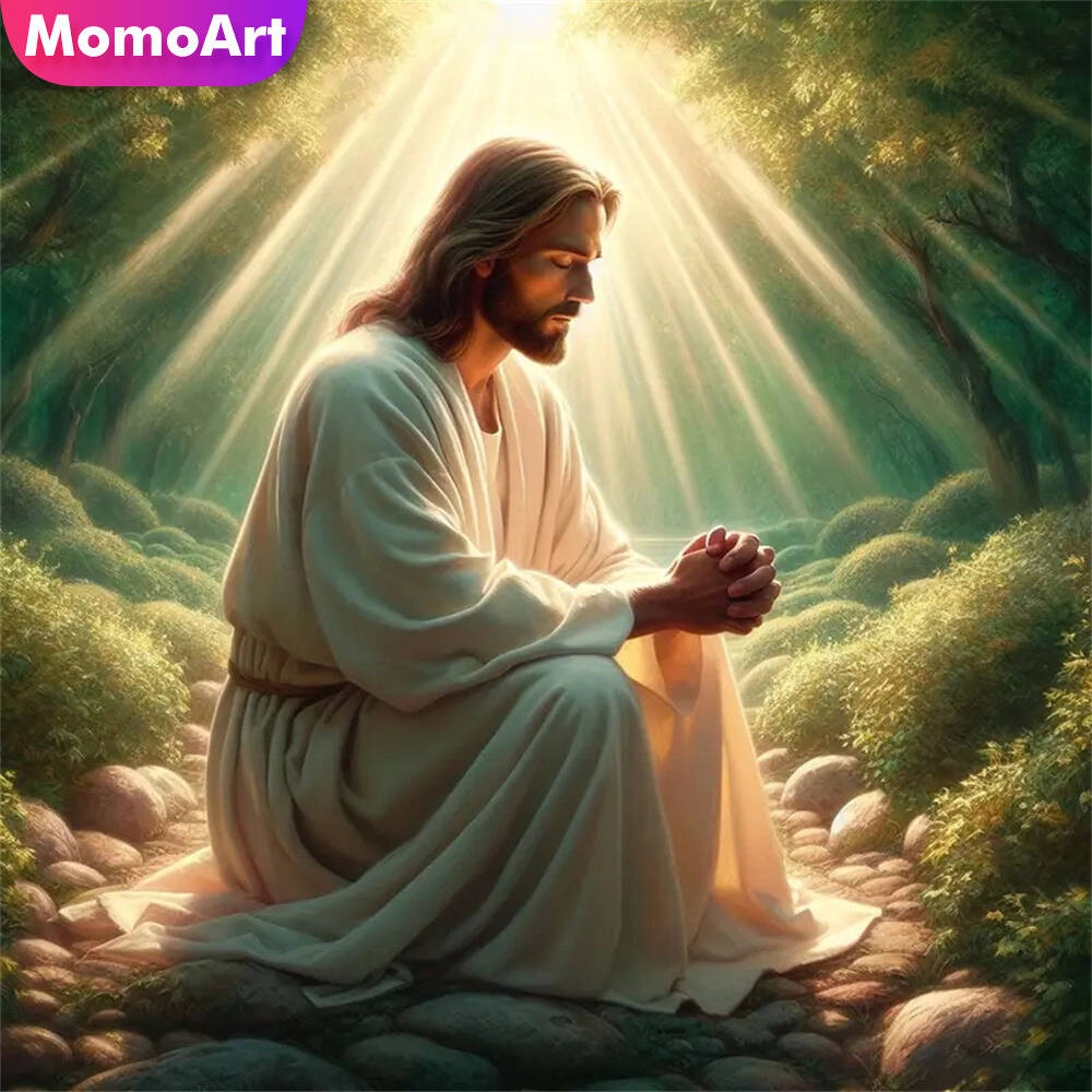 Embroidery Jesus - Momoart Bear Алмазная мозаика животное полная