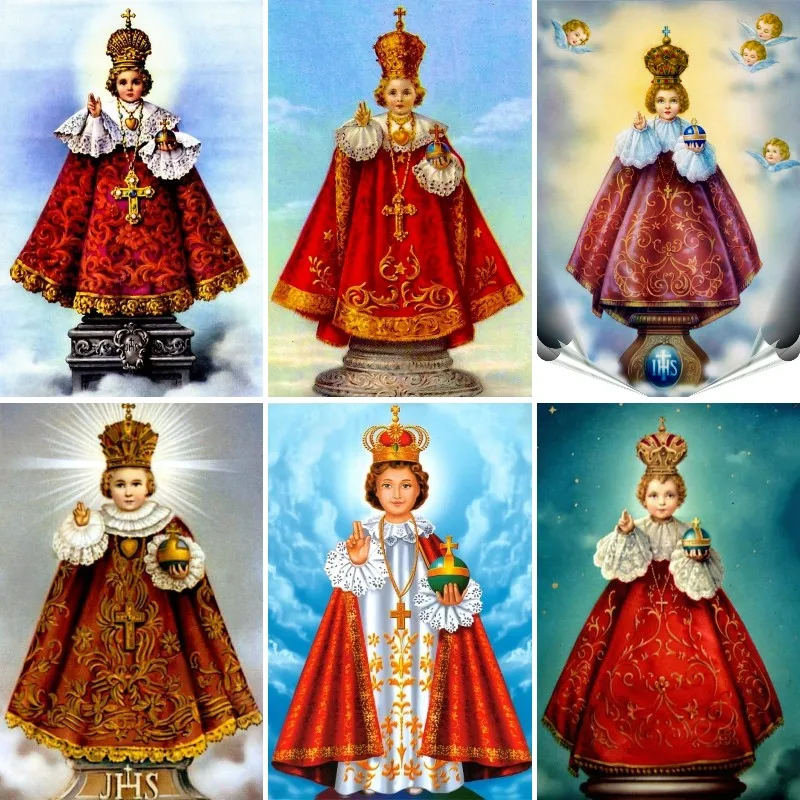 Embroidery Jesus - niemowlę Jezus Praga diamentowe malowanie DIY