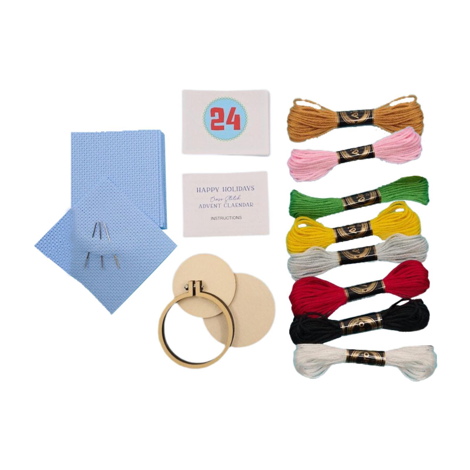 Embroidery Xmas Kits - Рождественский адвент-календарь, набор рождественских вышивок, рукоделие,