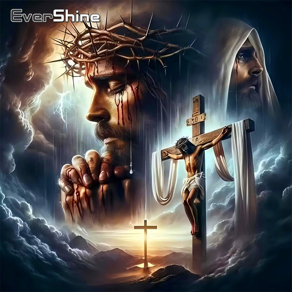 Embroidery Jesus - Алмазная мозаика Evershine: Религиозный портрет Иисуса,
