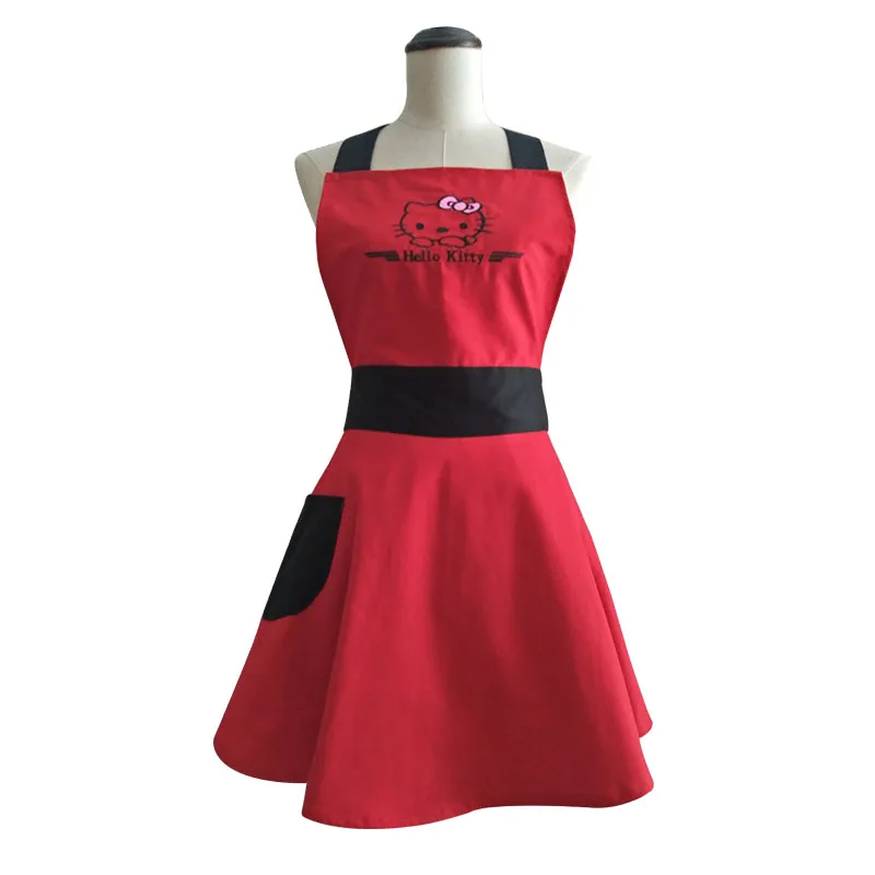 Embroidery Apron - Милый фартук-платье с вышивкой Hello Kitty