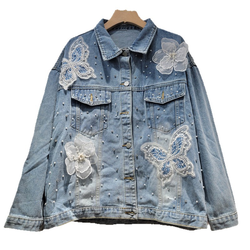 Embroidery Jacket Jeans - Весенне-осенняя корейская джинсовая куртка 2026 года