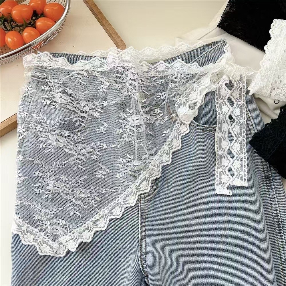 Embroidery Apron - Фартук-треугольник в стиле Харадзюку Y2K с