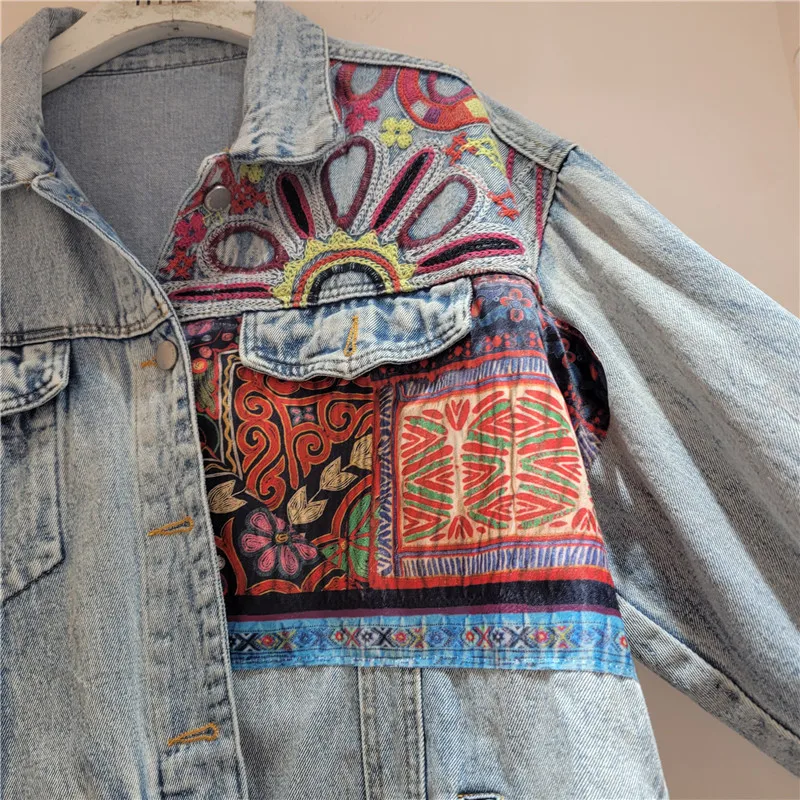 Винтажная синяя джинсовая курт – обзор и цена Embroidery Jacket Jeans