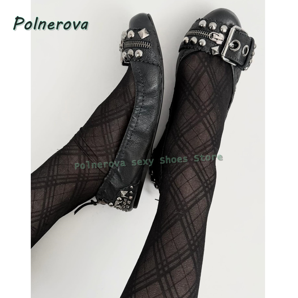 Туфли Мэри Джейн с заклепками  – обзор и цена Embroidery Flat Shoes