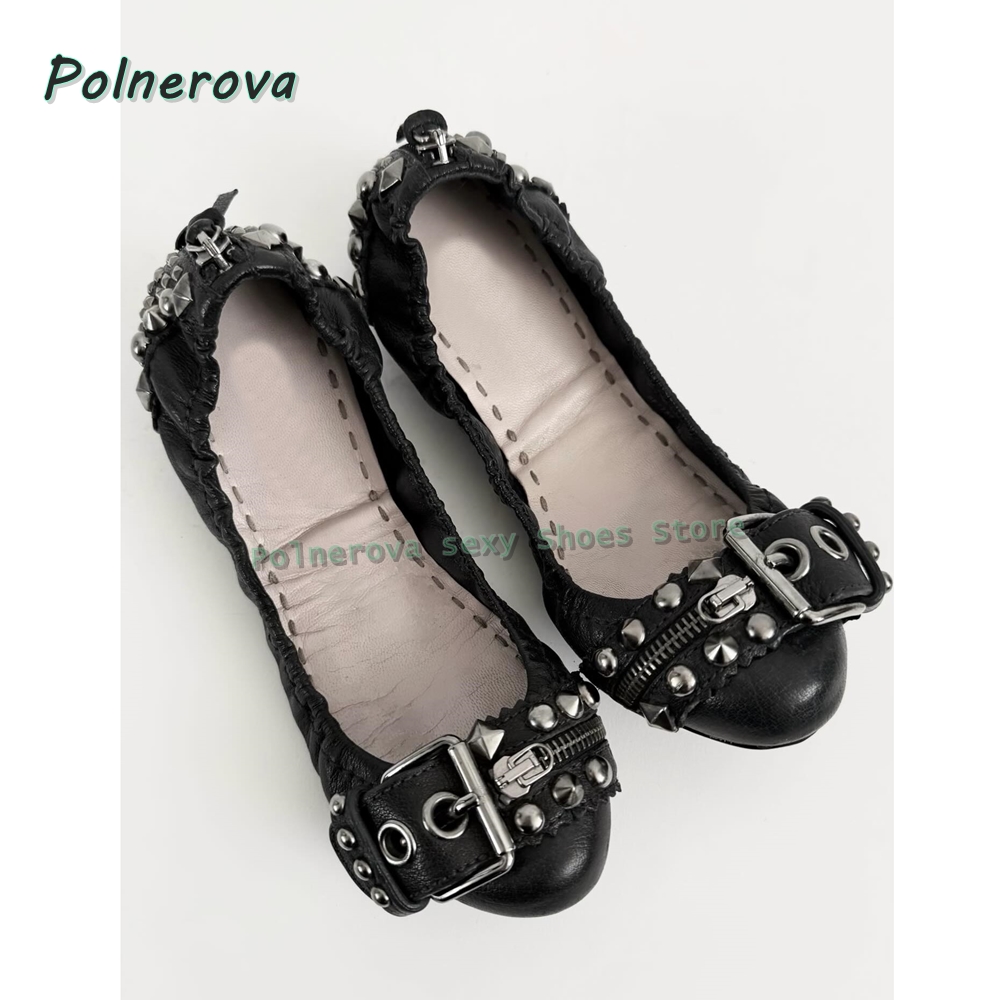 Туфли Мэри Джейн с заклепками  – обзор и цена Embroidery Flat Shoes